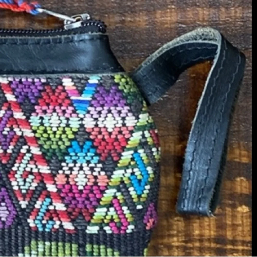 Nena & Co Pilgrim Handmade Leti Huipil Embroidered Upcycled Wristlet Clutch